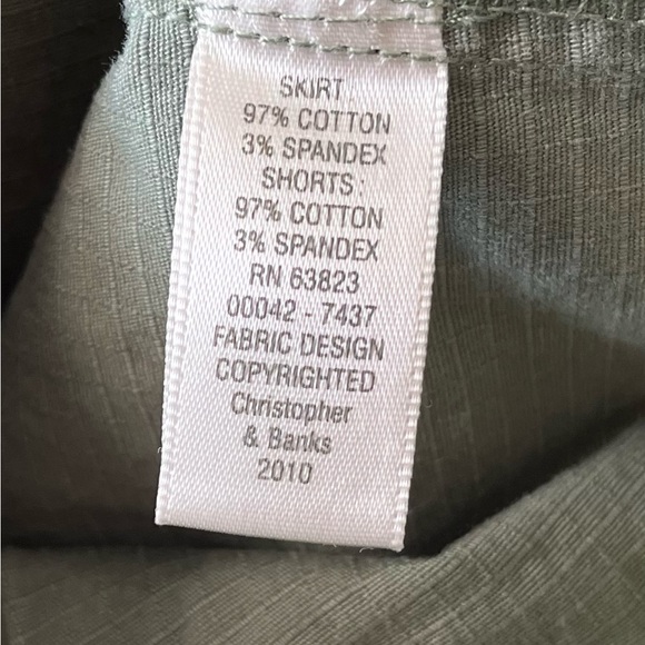 Christopher & Banks Green and Yellow Mini Pencil Skirt with Tie Front - Picture 9 of 9